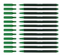 D.RECT D406 Fineliner Pens 0.4mm 12 Pack - Metal Tip Precision Writing Pens - Green
