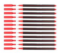 D.RECT D406 Fineliner Pens 0.4mm 12 Pack - Metal Tip Precision Writing Pens - Red