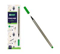 D.RECT D407 Fineliner | Daily Use | Writing and School Supplies | Fine Line Width 0.4mm - Green (Pack of 12)