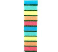 D.RECT Dishwashing Sponge 10x - Dual-Sided Dish-Washing & Cleaning Scrub Kitchen Sponge 75x50x28mm - Sponges Washing Up Remove Grease & Burnt on Food, Multicoloured