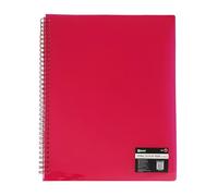 D.RECT Display Book PP A4, 20 Pockets, Display Folder, Solid, Presentation Folder, Offer Folders, Spiral Display Book, Pink