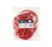 D.RECT - Elastic Band | 100g Bag | Rubber Ring | Perfect for Household and Office | Size: 1.5 x 3 mm 1/2 Circumference 100 mm | Reusable | Very Durable | Red