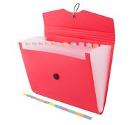 D.RECT | Expandable Expanding File | Document Organiser | Folders Expander for School - Office - Home | Expanding File Folders | Pockets Filing Box | 12 Compartments | Size: A4 | Colour: Red, 5580