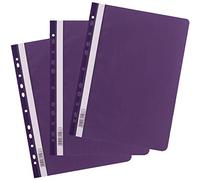 D.RECT Flat File Polypropylene A4 Perforated Purple Pack of 25