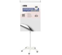 D.RECT Flipchart Pad Blank White 650x1000 mm - 80 gsm Smooth Paper, 20 Sheets, 5 Hole Punched - Ideal for Office Presentations Meetings Classrooms Home Use