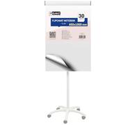 D.RECT Flipchart Pad Blank White 650x1000 mm - 80 gsm Smooth Paper, 30 Sheets, 5 Hole Punched - Ideal for Office Presentations Meetings Classrooms Home Use