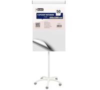 D.RECT Flipchart Pad Blank White 650x1000 mm - 80 gsm Smooth Paper, 50 Sheets, 5 Hole Punched - Ideal for Office Presentations Meetings Classrooms Home Use