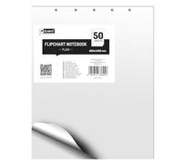 D.RECT Flipchart Pad Blank White 650x1000 mm - 80 gsm Smooth Paper, 50 Sheets, 5 Hole Punched - Ideal for Office Presentations Meetings Classrooms Home Use