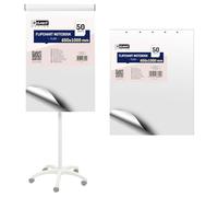 D.RECT Flipchart Paper Pad Set - 2 Pack, 100 Sheets - 650 × 1000 mm - 80 gsm Smooth Surface - No Bleed Presentation Paper