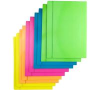 D.RECT Fluo Portfolio Folder Made of Cardboard | Folders with Rubber | Folder with Elastic Band for DIN A4 | 3 Flaps 350 g, File Folder Colourful Assorted Pack of 10 (2 Pieces Per Colour 5 x 2)