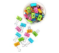 D.RECT Foldback Clips for Office | 48 Pack Multipurpose Metal Paper Clips | Assorted Colors | 25mm
