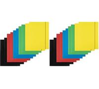 D.RECT | Folders for Paperwork | Cardboard Files | Folders with Elastic Band | Document Organiser | Folder for School - Office - Home | Pack of 20 Pieces (5 x 2) | 3 Flaps | Size: A4 | Colour: Mix