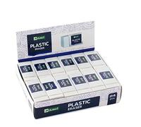 D.RECT Hi-Polymer Plastic Eraser, Small x 24 Pieces, White, 48 x 19 x 12 mm