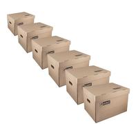 D.RECT KEEP.IT 2100 Collection Box Set of 6 - Large Archive & Transport Cartons - Fits Folders & Archive Boxes - Acid-Free 3-Layer Cardboard - Integrated Lid & Carry Handles