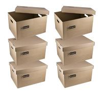 D.RECT KEEP.IT 2105 Collection Box Set of 6 - Heavy-Duty Archive Cartons with Separate Lid - Fits 4 Archive Boxes (105 mm) - Acid-Free 420 g/m² Cardboard - Carry Handles