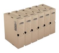 D.RECT KEEP.IT MAXI Folder Archive Box Set of 6-80 mm Spine Storage Boxes for 50 mm Binders - Acid-Free 3-Layer Cardboard - Carry Handles & Labelling Fields