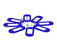 D.RECT Key Tags 10 Pcs - Plastic Keyring Tags with Loops - Key Ring with Window for Luggage, Pet Name and Office Key Labels, Blue