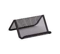 D.RECT KOMO Business Card Holder - Elegant Metal Mesh Desk Stand, Stable and Compact, Black