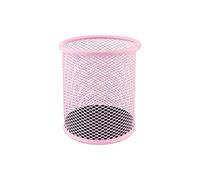 D.RECT KOMO Metal Mesh Pen Holder - Round Desk Organizer for Office & Home, Durable Pencil Cup, Compact Size, Powder Pink