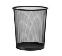 D.RECT KOMO Waste Paper Bin, 12 L Metal Waste Bin, Office, Round Rubbish Bin for Study, Kitchen, Sturdy Design, 266 x 218 x 280 mm, Black