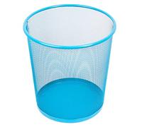 D.RECT KOMO Waste Paper Bin, 12 L Metal Waste Bin, Office, Round Rubbish Bin for Study, Kitchen, Sturdy Design, 266 x 218 x 280 mm, Blue