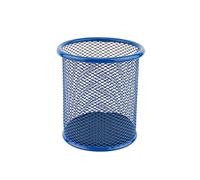 D.RECT KOMO Wire Mesh Pen Holder - Round Desk Organizer for Office Home Workspace - Durable Metal Construction Space Saving Design - Dark Blue