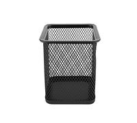 D.RECT KOMO Wire Mesh Pen Holder - Square Desk Organizer for Office Home Workspace - Durable Metal Construction Space Saving Design - Black