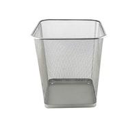 D.RECT Metal Mesh Waste Bin 18L - Silver Rubbish Bin for Office, Bedroom & Home - Durable Steel Frame, Breathable Mesh, Leak-Proof Bottom - Ideal for Paper, Plastic & General Waste