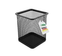 D.RECT Metal Square Pen Holder | Pen Holder Cube Made of Wire Metal | Mesh Multifunctional Cup for Ballpoint Pen Black, (110443)