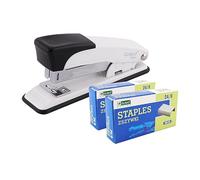 D.RECT Metal Stapler Set - Ready to Use Office Stapler for 30 Sheets with 2000 x 24/6 Staples Included - 315A RTU - White