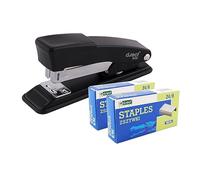 D.RECT Metal Stapler Set - Ready to Use Office Stapler for 30 Sheets with 2000 x 24/6 Staples Included - 315A RTU - Black