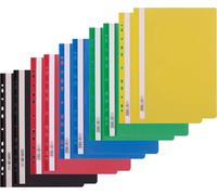 D.RECT Pack of 10 File folders (2 Pieces per Colour 5 x 2) | A4 Cardboard File