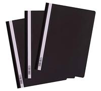 D.RECT Pack of 25 | A4 Plastic File Folder with Transparent Front Cover | Plastic File Folder Made of PP Film Black