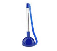 D.RECT Pen on a Chain - Modern Desk Pen Holder - Self-Adhesive String Cord, Blue Ink