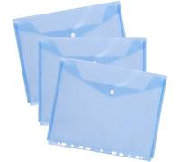 D.RECT PP Document Folder A4 with Snap Closure/Snap Closure Transparent Blue Pack of 10