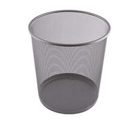 D.RECT Round Mesh Bin Silver 12L - Metal Wastepaper Basket for Office & Home - Breathable Design, Anti-Rust Coating, Leakproof Bottom, 26.6 x 21.8 x 28 cm