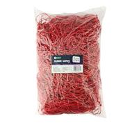 D.RECT - Rubber Bands | 1 kg Bag | 120 mm Diameter Wide 2 mm Rubber Ring Bands for Household, Work, Office Reusable Durable Durable Stable Red