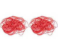 D.RECT - Rubber Bands | 1 kg Bag | 50 mm Diameter Wide 1.5 mm Rubber Ring Bands for Household, Work, Office Reusable Durable Durable Stable Red (Pack of 2)