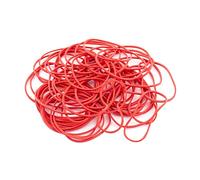 D.RECT - Rubber Bands | 1 kg Bag | 50 mm Diameter Wide 1.5 mm Rubber Ring Bands for Household, Work, Office Reusable Durable Durable Stable Red