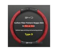 (D Red A) Car Steering Wheel Cover Carbon Fiber Leather For BYD Atto 3 Dolphin Seal Tang F3 Dmi Song Yuan 2024 Anti Slip, Car Accessories