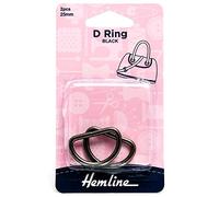 D Ring: 25mm: Nickel Black: 2 Pieces