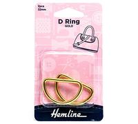 D Ring: 32mm: Gold: 2 Pieces