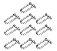 D Ring Anchor Shackle, 304 Stainless Steel Long D Shackle Wire Rope Connector Straight Anchor Screw Pin for Marine Mounting, Camping, Sports and Hiking Accessories