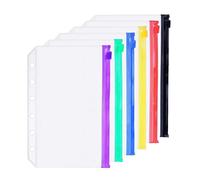 D Ring Binder Accessory Punched Binder Pockets Divider Ruler Tab Index (6 Color Zip Pocket,A7)