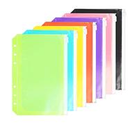 D Ring Binder Accessory Punched Binder Pockets Divider Ruler Tab Index (7 Color Zip Pocket,A5)