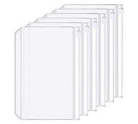 D Ring Binder Accessory Punched Binder Pockets Divider Ruler Tab Index (Zip Pocket,A5)