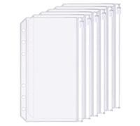 D Ring Binder Accessory Punched Binder Pockets Divider Ruler Tab Index (Zip Pocket,A6)