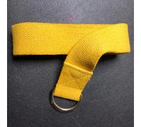 D-Ring Buckle Cotton Belt for Yoga Stretching Exercise Durable Flexible 6FT (Yellow)