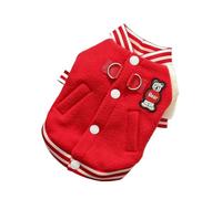 【D-ring design, skin-friendly and warm】Pet outdoor jacket with fasteners, fleece lining, suitable for small and medium-sized(Redcoat,XXL)