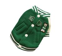 【D-ring design, skin-friendly and warm】Pet outdoor jacket with fasteners, fleece lining, suitable for small and medium-sized(Greencoat,L)